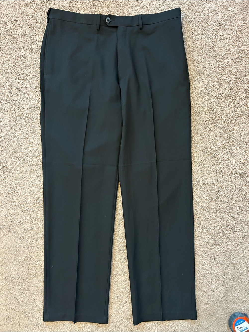 Haggar Eclo Stria Classic Fit Black Men's Dress Pants size 38 x 32